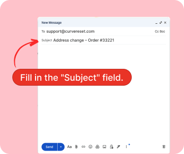 Screenshot showing subject line field