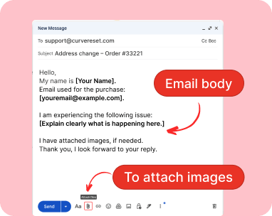 Screenshot showing email body
